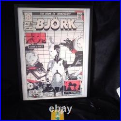 Signed Bjork Concert Poster Framed with Event Pass Oakland 2001 BGP-271