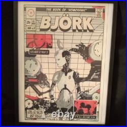 Signed Bjork Concert Poster Framed with Event Pass Oakland 2001 BGP-271