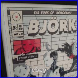 Signed Bjork Concert Poster Framed with Event Pass Oakland 2001 BGP-271