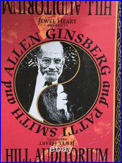 Signed Mark Arminski Patti Smith Ginsberg Rare Concert Poster Psychedelic Grunge