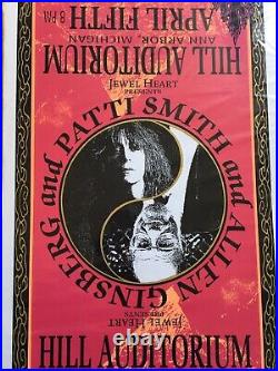 Signed Mark Arminski Patti Smith Ginsberg Rare Concert Poster Psychedelic Grunge