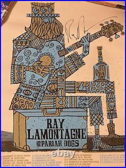 Signed original concert poster Ray LaMontagne And the Pariah Dogs 2011 tour