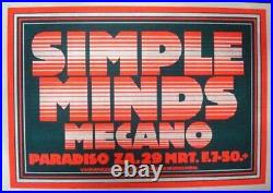 Simple Minds Paradiso Amsterdam 1980 Concert Poster