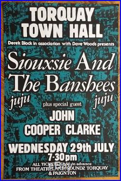 Siouxsie & The Banshees Original Concert Tour Gig Poster Town Hall Torquay 1981