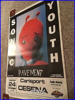 Sonic Youth Dirty Tour Concert Poster Italy 1992 Original Poster With Pavement