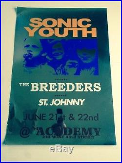 Sonic Youth Rare Limited Edition Vintage NYC Concert Poster (1993) Breeders