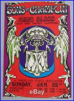 Sons Of Champlin Portland 1970 Original Concert Poster Psychedelic Rare