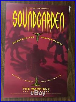 Soundgarden Chris Cornell San Francisco 1992 Warfield Concert Poster Original