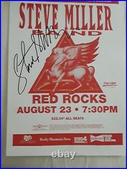 Steve Miller Signed Red Rocks Concert Flyer Proof