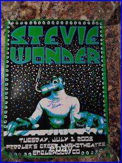 Stevie Wonder Signed Concert Poster Original 2008 Coa Included See All Photos