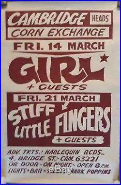Stiff Little Fingers original punk concert poster Cambridge Corn Exchange 1980