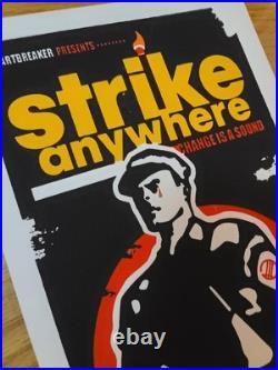 Strike Anywhere Concert Poster Providence RI 2003 by Pete Cardoso