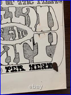 Sunset Auditorium Black Arm Band 1968 Bill Graham Era Original Concert Poster