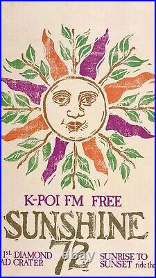 Sunshine? Crater Festival 72 ORIG Vintage Hawaii Concert Poster ULTRA RARE