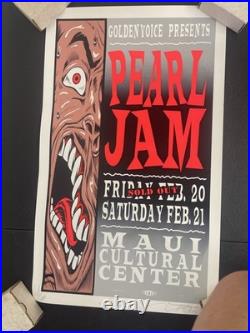 TAZ Original LE Signed 1998 Pearl Jam Hawaii Silkscreen Concert Poster 304/400