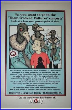 THEM CROOKED VULTURES Concert Poster 2010 Limited Edition Signed AP Rogers