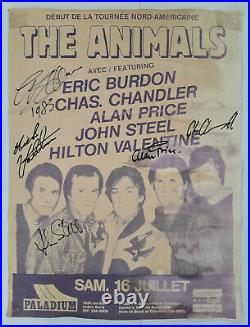 THE ANIMALS 1983 Montreal Concert Original Poster Autographed Signed Eric Burdon