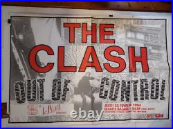 THE CLASH Out Of Control ORIGINAL GIANT SIZE French Concert Poster 1984 RARE