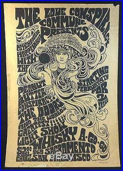THE DOORS (AOR 2). 195 1967 Original Vintage Concert Poster Whiskey A-Go-Go