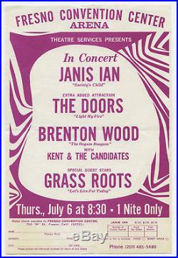 THE DOORS Janis Ian GRASS ROOT Original 1967 Concert Handbill / Flyer