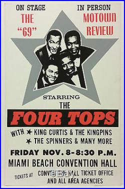 THE FOUR TOPS Motown Review Original 1968 Boxing Style Cardboard Concert Poster