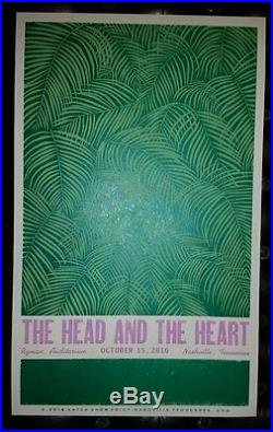 THE HEAD AND THE HEART Ryman Nashville HATCH SHOW PRINT Concert Poster Tour 2016
