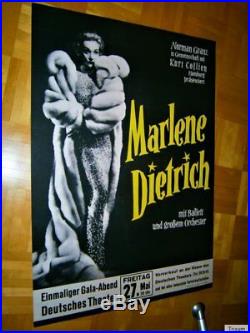 TOP! 1st ORIGINAL 1960 German XL (84cm) MARLENE DIETRICH Concert-Tour Poster