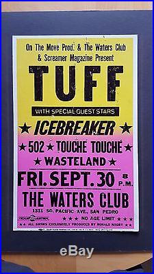 TUFF Original Boxing Style Concert Poster 1988 COLBY Motley Crue Guns N' Roses