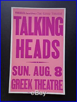 Talking Heads The Greek Theatre Original Vintage Rock Concert Promo Poster