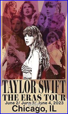 Taylor Swift Concert Poster Chicago Eras Tour June 2023 14x24 (Original)