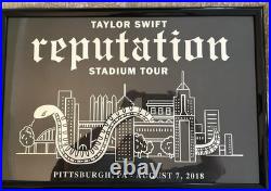 Taylor Swift Reputation Pittsburgh Concert Poster Framed Rare