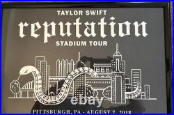Taylor Swift Reputation Pittsburgh Concert Poster Framed Rare