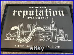 Taylor Swift Reputation Pittsburgh Concert Poster Framed Rare