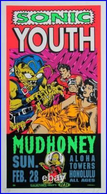 Taz Sonic Youth/mudhoney Silkscreen Rock Concert Poster Signed Numbered