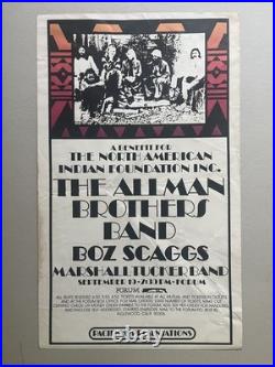 The Allman Brothers Band Concert Poster 1973 Inglewood CA