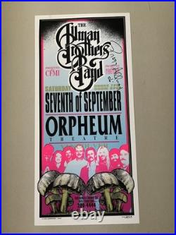 The Allman Brothers Band Concert Poster 1996 Signed by Gregg Allman