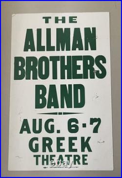 The Allman Brothers Band Concert Poster Greek Theater Los Angeles 1980