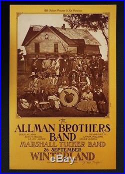 The Allman Brothers Band and Marshall Tucker Band ORIGINAL 1973 CONCERT POSTER