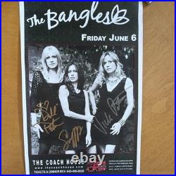 The Bangles Autographed Concert Poster The Coach House June 6