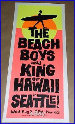 The Beach Boys King Of Hawaii Seattle concert poster Art Chantry signed