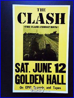 The Clash At The Golden Hall Original Vintage Rock Concert Promo Poster
