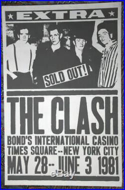 The Clash Bonds International Casino Guaranteed Original 1981 Concert Poster