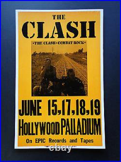The Clash Hollywood Palladium Original Vintage Rock Concert Promo Poster