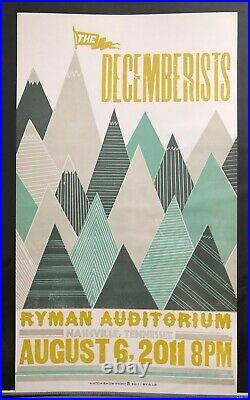 The Decemberists Hatch Show Print Concert Poster @ The Ryman Nashville TN 2011