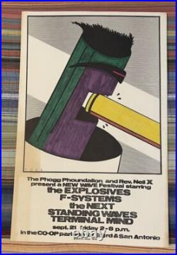 The EXPLOSIVES Concert Poster by The Phogg Foundation 1979 Austin Texas DAZE