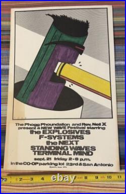 The EXPLOSIVES Concert Poster by The Phogg Foundation 1979 Austin Texas DAZE