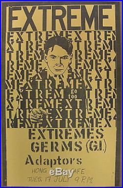 The GERMS Hong Kong Cafe 1979 US ORG CONCERT POSTER Darby Crash PUNK Extremes