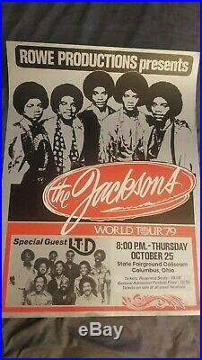 The Jacksons Michael Jackson Very Rare Original First Printing Concert Poster