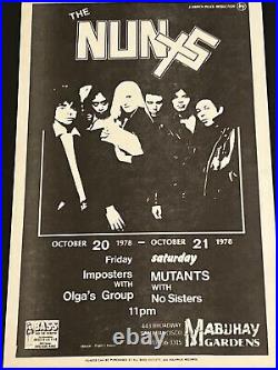 The Nuns Mabuhay Gardens Original Concert Poster Imposters Olga's Group Mutants