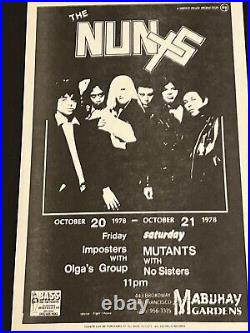 The Nuns Mabuhay Gardens Original Concert Poster Imposters Olga's Group Mutants
